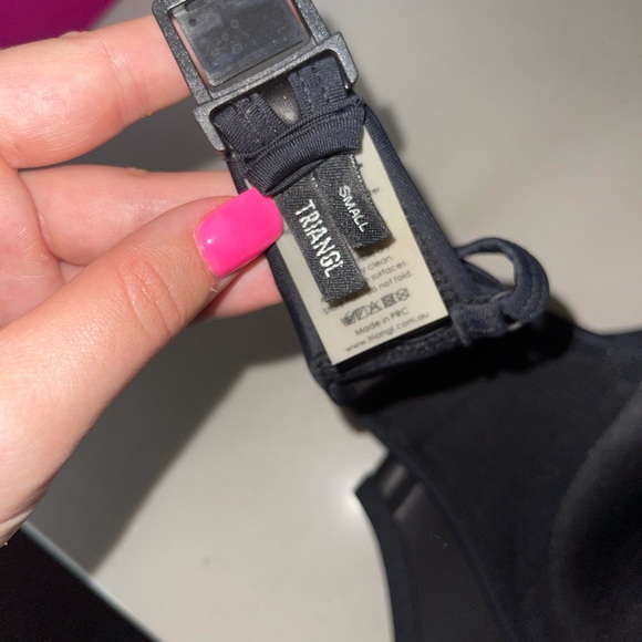 Triangle Black leather like Swimsuite - Picture 5 of 5